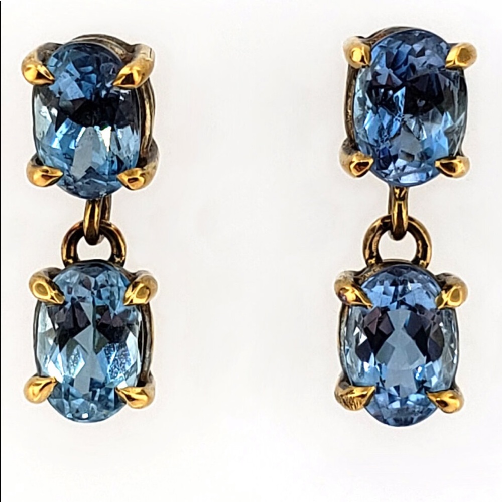 Aquamarines pendants earring 18K gold